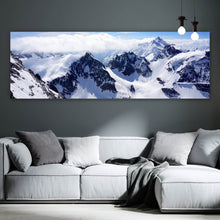 Lade das Bild in den Galerie-Viewer, Aluminiumbild Schneeberge in der Schweiz Panorama
