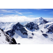 Lade das Bild in den Galerie-Viewer, Aluminiumbild gebürstet Schneeberge in der Schweiz Querformat

