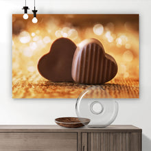 Lade das Bild in den Galerie-Viewer, Aluminiumbild Schokoladen Herzen Querformat
