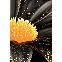 Lade das Bild in den Galerie-Viewer, Acrylglasbild Schwarze Blume mit Gold Hochformat
