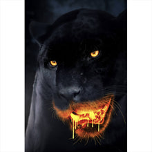 Lade das Bild in den Galerie-Viewer, Leinwandbild Schwarzer Panther Lava Hochformat
