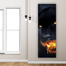 Lade das Bild in den Galerie-Viewer, Aluminiumbild Schwarzer Panther Lava Panorama Hoch
