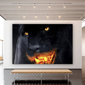 Spannrahmenbild Schwarzer Panther Lava Querformat
