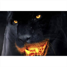 Lade das Bild in den Galerie-Viewer, Aluminiumbild Schwarzer Panther Lava Querformat
