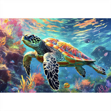Lade das Bild in den Galerie-Viewer, Poster Schwimmenden Schildkröte Querformat
