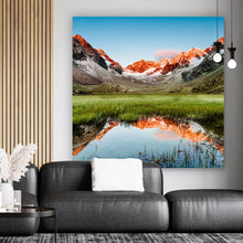 Lade das Bild in den Galerie-Viewer, Aluminiumbild gebürstet See in den Alpen Österreich Quadrat
