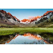 Lade das Bild in den Galerie-Viewer, Aluminiumbild gebürstet See in den Alpen Österreich Querformat
