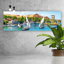 Lade das Bild in den Galerie-Viewer, Leinwandbild Segelboote in Ägypten Panorama
