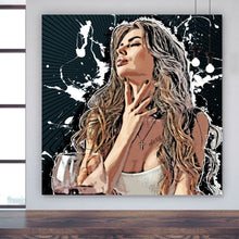 Lade das Bild in den Galerie-Viewer, Aluminiumbild Sexy Frau im Cartoon Style Quadrat
