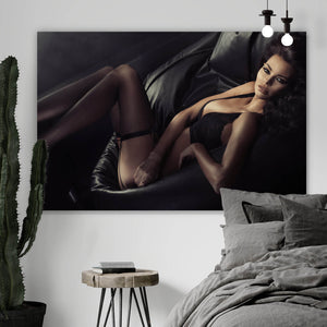 Aluminiumbild Sexy Frau in sinnlicher Unterwäsche Querformat