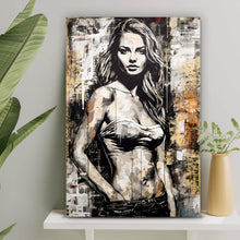 Lade das Bild in den Galerie-Viewer, Aluminiumbild Sexy Frau Abstrakt Art Hochformat
