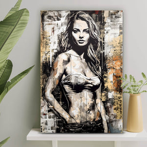 Spannrahmenbild Sexy Frau Abstrakt Art Hochformat