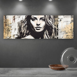 Aluminiumbild gebürstet Sexy Frau Abstrakt Art Panorama