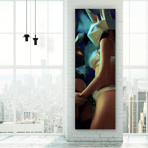Aluminiumbild Sexy Rabbit Girls Panorama Hoch