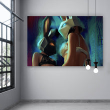 Lade das Bild in den Galerie-Viewer, Spannrahmenbild Sexy Rabbit Girls Querformat
