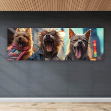 Lade das Bild in den Galerie-Viewer, Leinwandbild Singende Hundeband mit Gitarre Panorama
