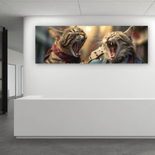 Lade das Bild in den Galerie-Viewer, Leinwandbild Singende Katzen mit Gitarre Panorama
