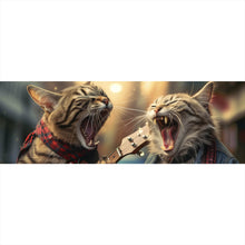 Lade das Bild in den Galerie-Viewer, Spannrahmenbild Singende Katzen mit Gitarre Panorama
