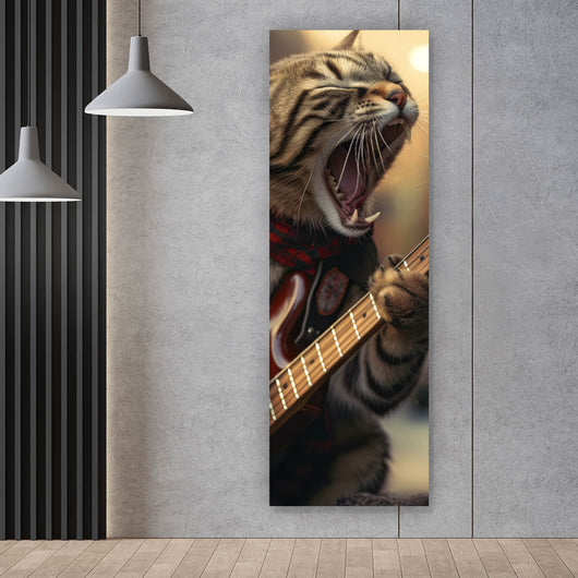 Acrylglasbild Singende Katzen mit Gitarre Panorama Hoch
