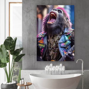 Acrylglasbild Singender Gorilla Hochformat