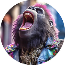 Lade das Bild in den Galerie-Viewer, Aluminiumbild Singender Gorilla Bohostil Kreis
