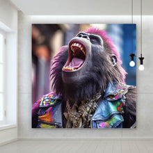 Lade das Bild in den Galerie-Viewer, Aluminiumbild gebürstet Singender Gorilla Quadrat
