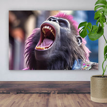 Lade das Bild in den Galerie-Viewer, Spannrahmenbild Singender Gorilla Querformat
