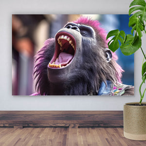 Spannrahmenbild Singender Gorilla Querformat