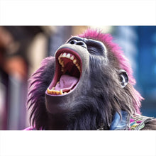 Lade das Bild in den Galerie-Viewer, Aluminiumbild gebürstet Singender Gorilla Querformat
