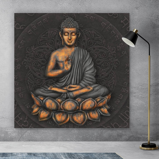 Poster Sitzender Buddha Quadrat