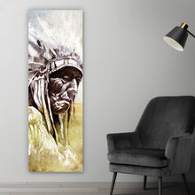 Lade das Bild in den Galerie-Viewer, Poster Skizze eines Indianer Panorama Hoch

