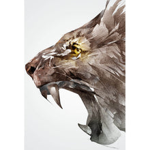 Lade das Bild in den Galerie-Viewer, Aluminiumbild Skizze eines Löwenkopfes Hochformat

