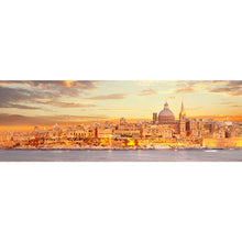 Lade das Bild in den Galerie-Viewer, Aluminiumbild gebürstet Skyline Domkuppel Valletta Panorama
