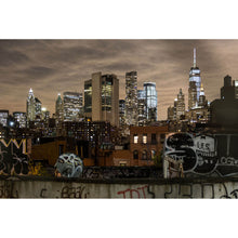 Lade das Bild in den Galerie-Viewer, Leinwandbild Skyline Graffiti Querformat
