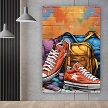Lade das Bild in den Galerie-Viewer, Leinwandbild Sneaker Old School Street Art Hochformat
