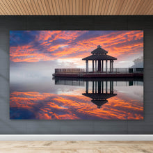 Lade das Bild in den Galerie-Viewer, Aluminiumbild gebürstet Sonnenaufgang in Taiwan Querformat
