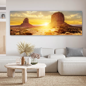 Poster Sonnenuntergang in Monument Valley Panorama