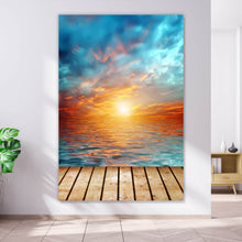 Lade das Bild in den Galerie-Viewer, Poster Sonnenuntergang über See Hochformat
