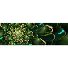 Lade das Bild in den Galerie-Viewer, Aluminiumbild Space Flower Grün Panorama
