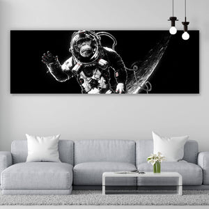 Aluminiumbild gebürstet Space Monkey Panorama