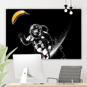 Aluminiumbild gebürstet Space Monkey Querformat