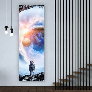Acrylglasbild Spaziergang im Kosmos Panorama Hoch