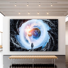 Lade das Bild in den Galerie-Viewer, Aluminiumbild gebürstet Spaziergang im Kosmos Querformat
