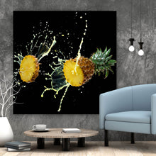 Lade das Bild in den Galerie-Viewer, Spannrahmenbild Spritzende Ananas Quadrat
