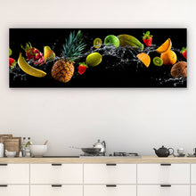 Lade das Bild in den Galerie-Viewer, Aluminiumbild gebürstet Spritziges Obst Panorama
