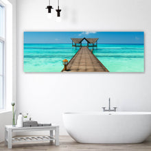 Lade das Bild in den Galerie-Viewer, Aluminiumbild Steg auf den Malediven Panorama

