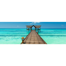 Lade das Bild in den Galerie-Viewer, Leinwandbild Steg auf den Malediven Panorama
