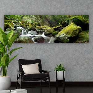 Poster Steiniger Wasserfall Panorama