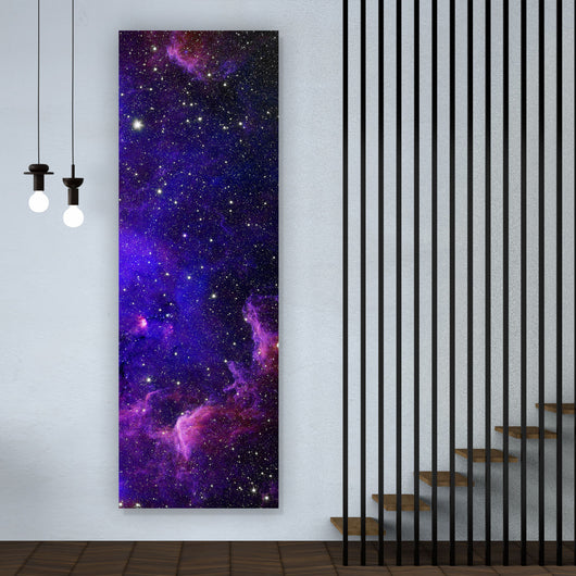 Aluminiumbild Sternen Galaxie Panorama Hoch