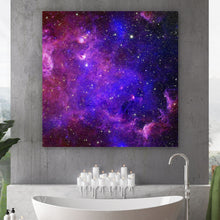 Lade das Bild in den Galerie-Viewer, Aluminiumbild gebürstet Sternen Galaxie Quadrat
